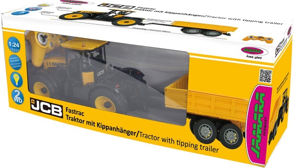 Tractor Teledirigido JCB Fastrac Tractor con Remolque Basculante 1:24 2,4GHz